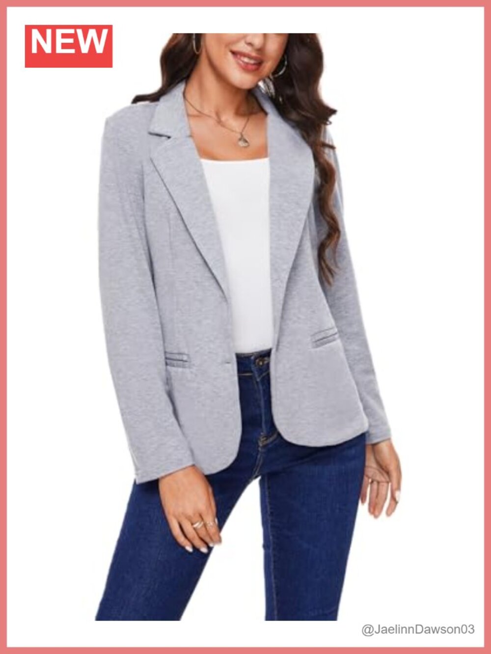 Womens Lightweight Stretch Blazer Long Sleeve Button Casual Work Jacket